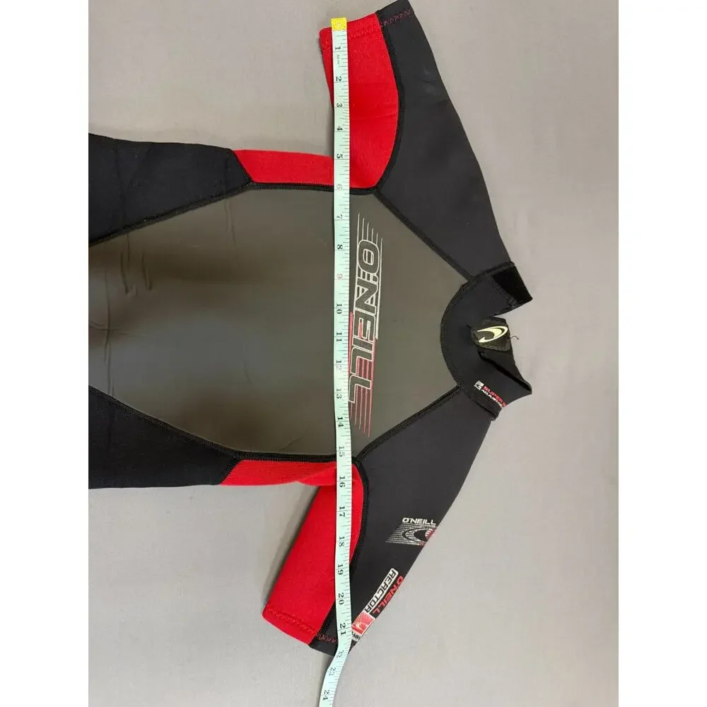 O'neill Reactor 2mm Youth Wetsuit Short Sleeve Shorty Black & Red Size 8